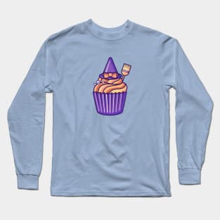 Witchy cupcake on light bg Long Sleeve T-Shirt